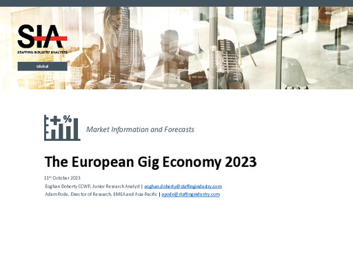 Staffing Industry Analysts - The European Gig Economy 2024 Staffing Industry Analysts - The European Gig Economy 2024